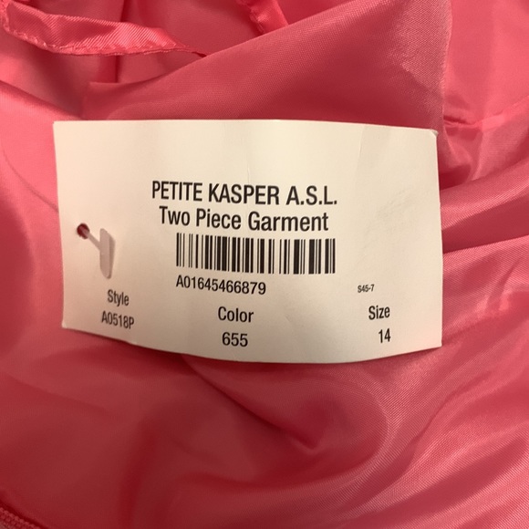 NWT KASPER ASL Petite 2PC Pink Polyester Skirt Suit Size 14P MSRP $275 - Picture 11 of 12